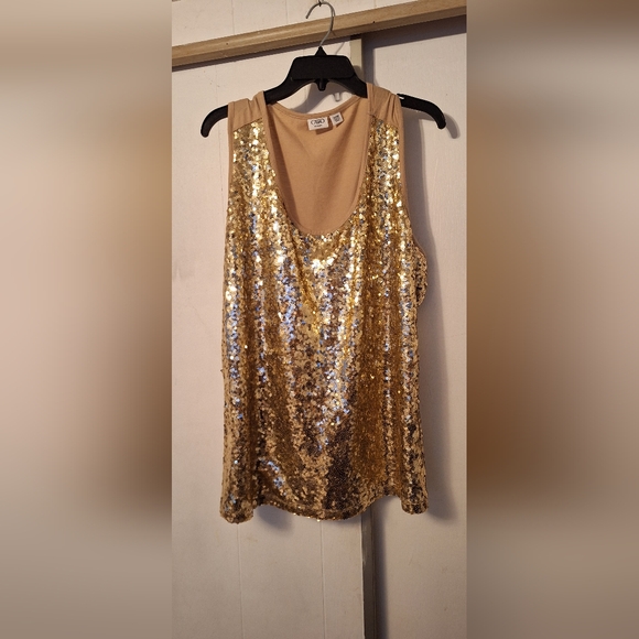 Cato Tops - Cato Gold Sequin sleeveless blouse SZ 26W/28w Special Occasion Holiday Wedding